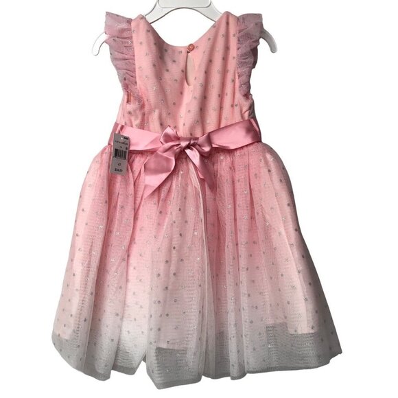 LILT flutter sleeve LACE PINK DRESS 4T NEW WITH TAG - Picture 4 of 7